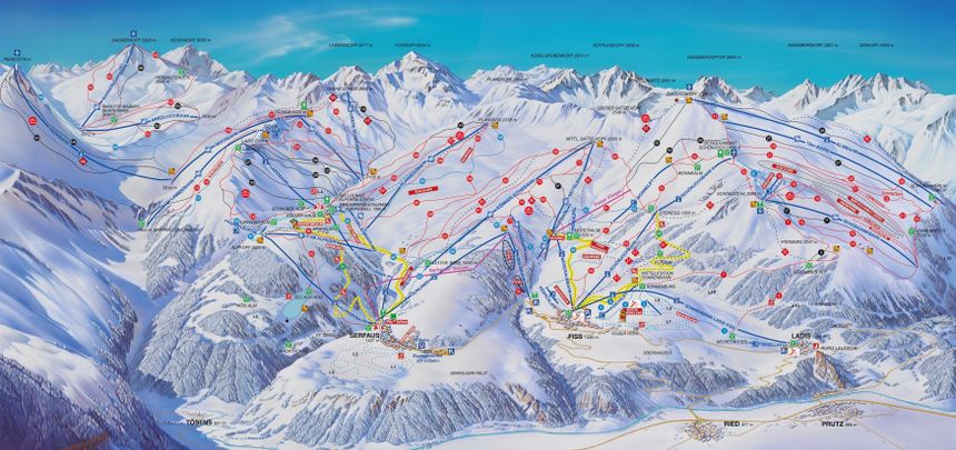 Pistenplan Serfaus Fiss Ladis