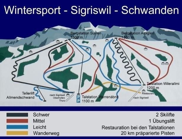 Pistenplan Sigriswil Schwanden