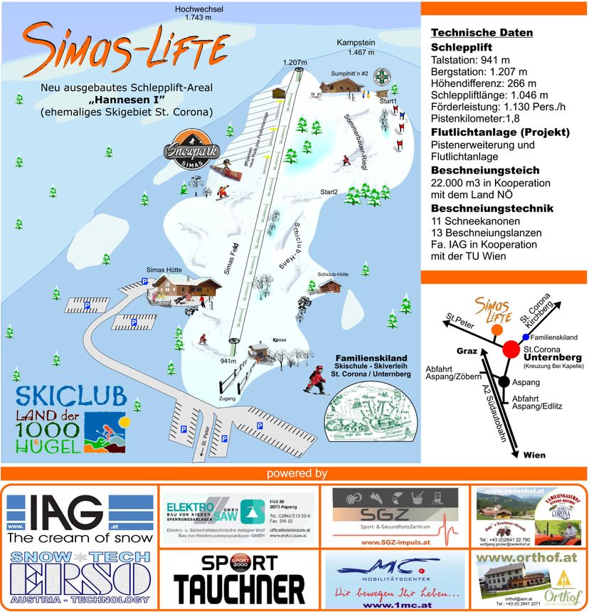 Pistenplan Simas Lifte