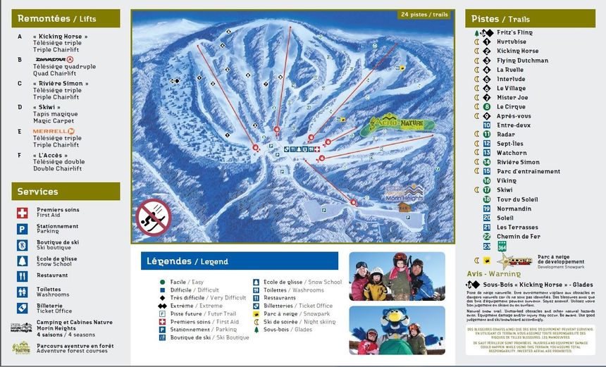 Pistenplan Ski Morin Heights