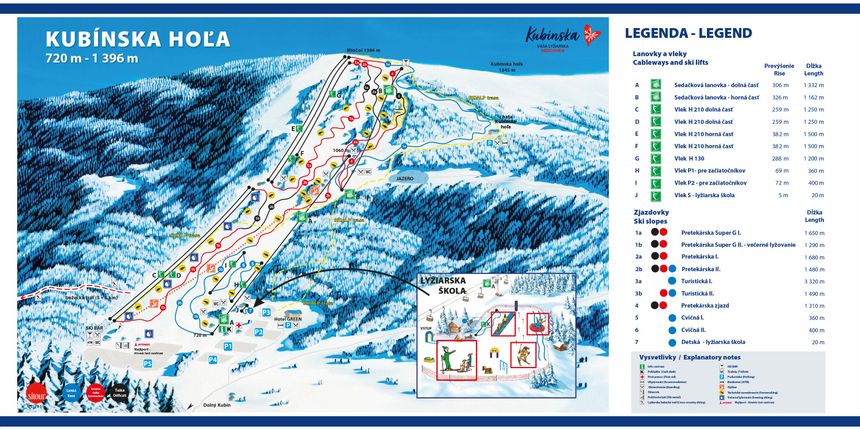 Pistenplan SKI PARK Kubinska hola