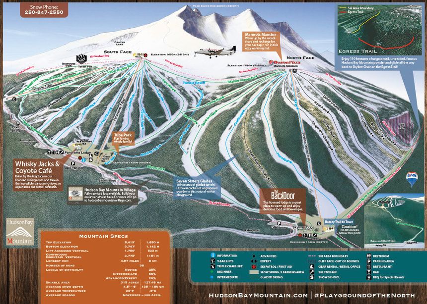 Pistenplan Hudson Bay Mountain - Ski Smithers