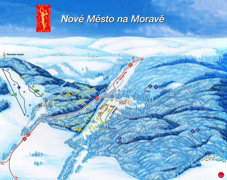 Pistenplan Nové Město - Ski Harusák