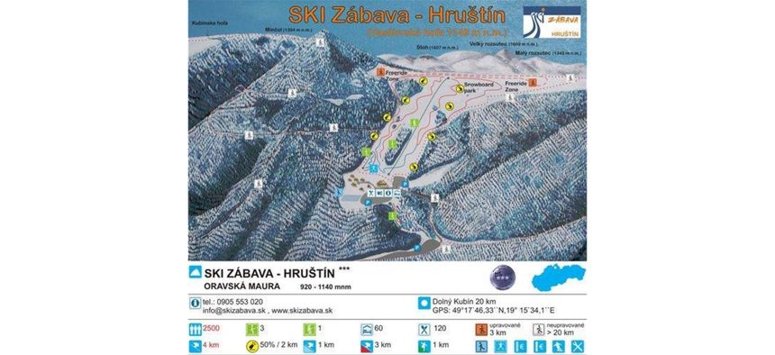 Pistenplan Ski Zabava Hrustin