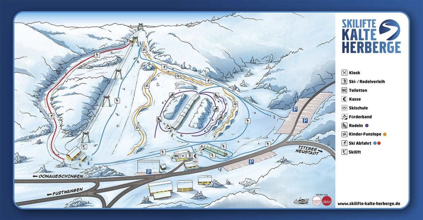 Pistenplan Skilifte Kalte Herberge