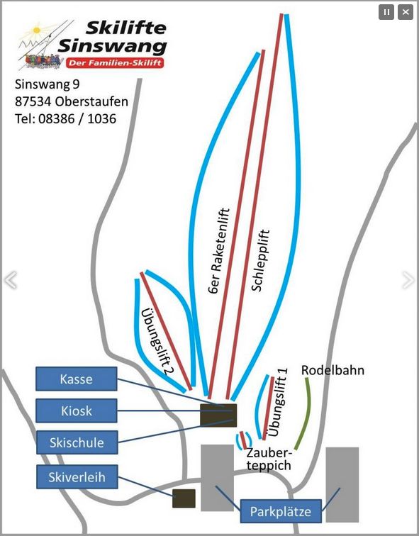 Pistenplan Skilifte Sinswang