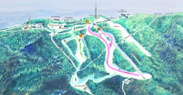 Pistenplan Sljeme - Zagreb