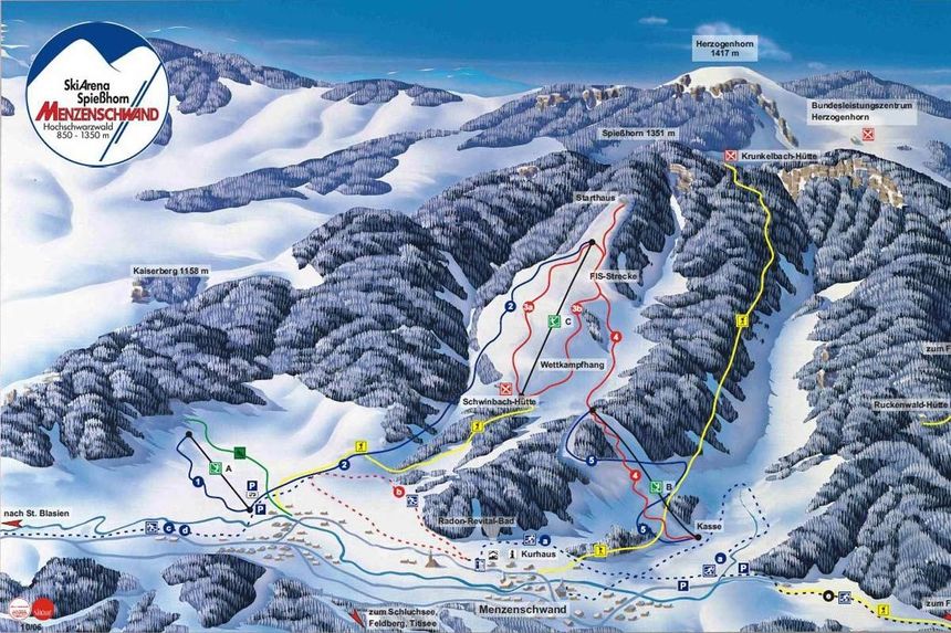 Pistenplan Menzenschwand - Skiarena Spießhorn