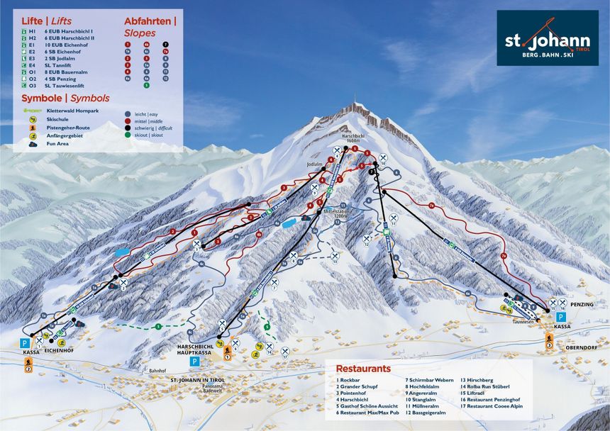 Pistenplan St. Johann in Tirol