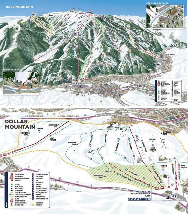 Pistenplan Sun Valley