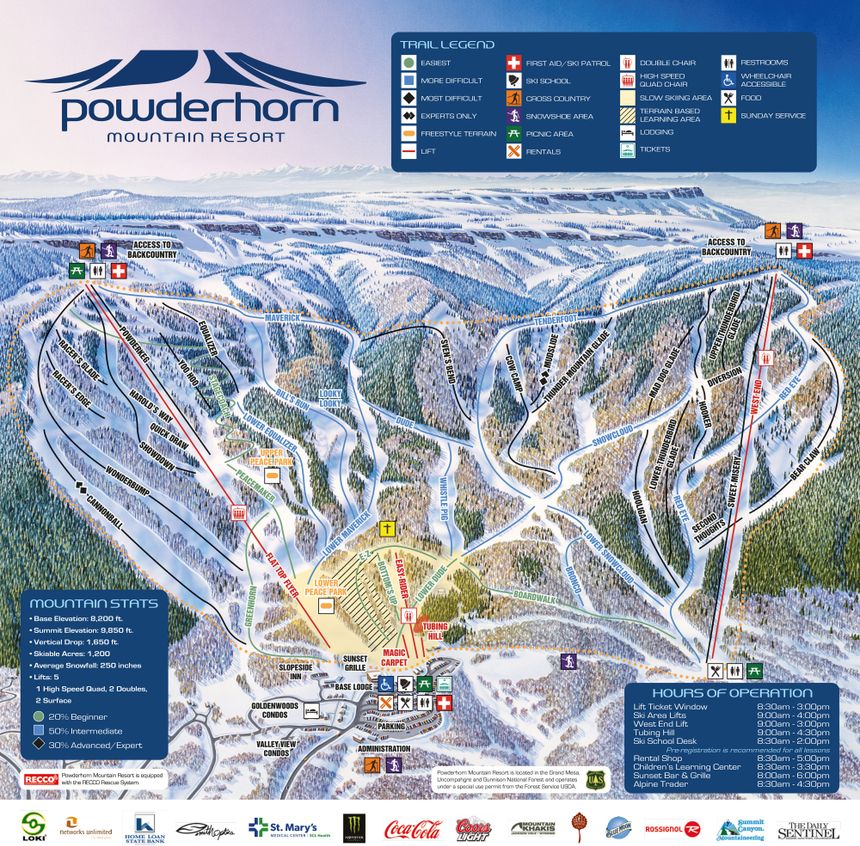 Pistenplan Powderhorn Resort