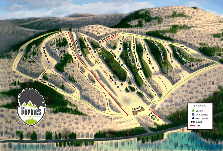 Pistenplan Porcupine Mountain