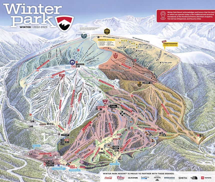 Pistenplan Winter Park Resort