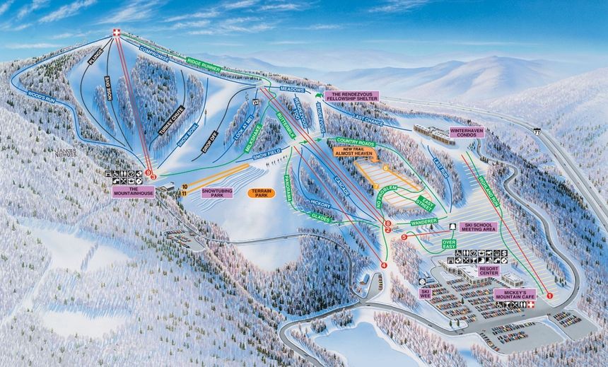 Pistenplan Winterplace Ski Resort