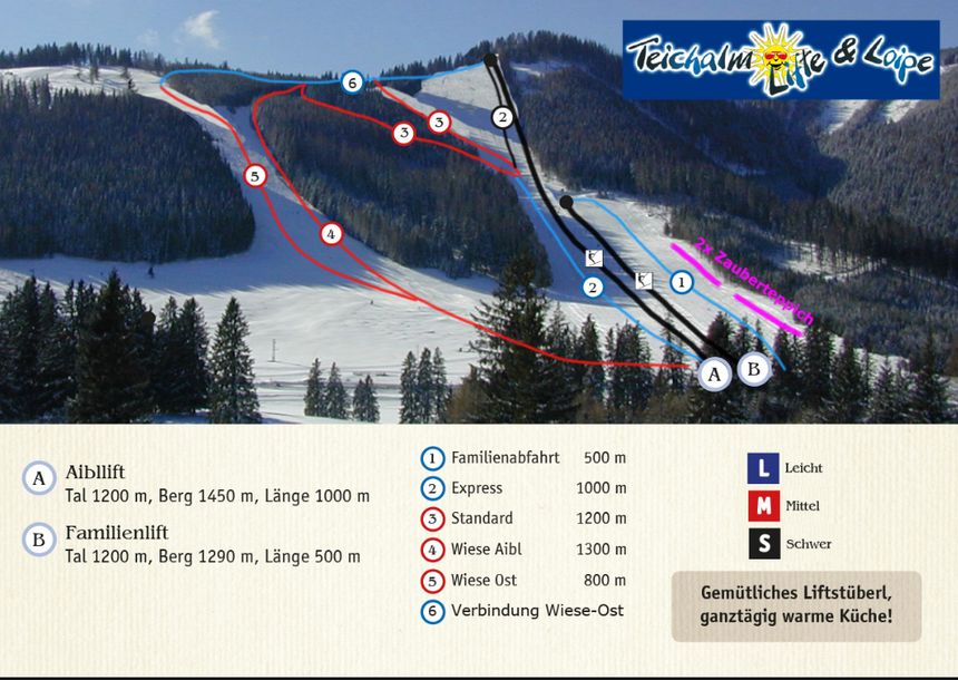 Pistenplan Teichalm Lifte