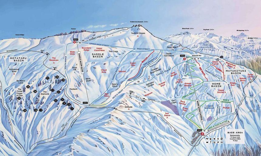 Pistenplan Treble Cone