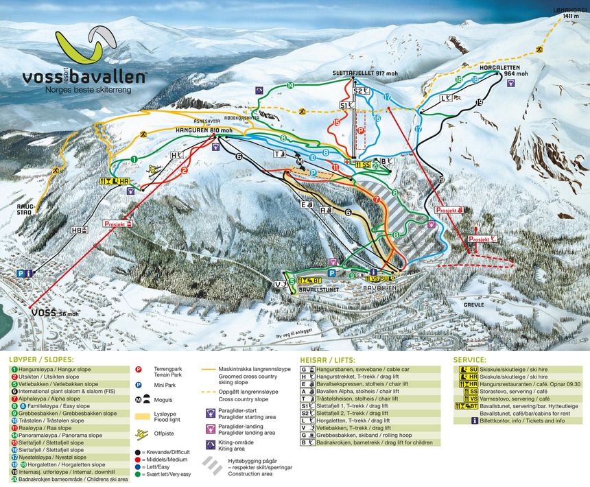Pistenplan Voss Resort