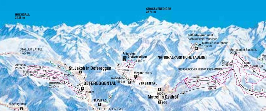 Pistenplan Virgen in Osttirol