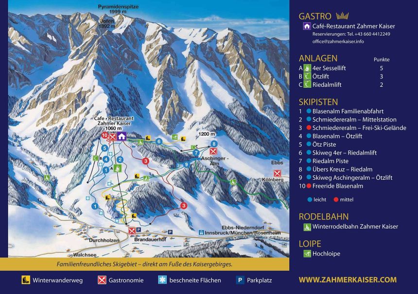 Pistenplan Zahmer Kaiser