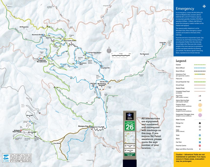 Loipenplan Mt Buller - Mt Stirling