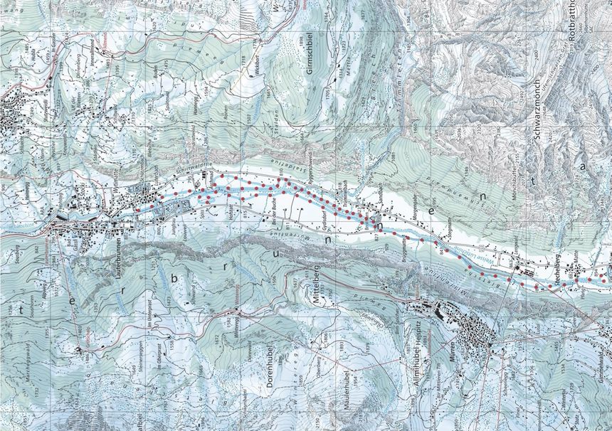 Loipenplan Mürren Schilthorn - Lauterbrunnen