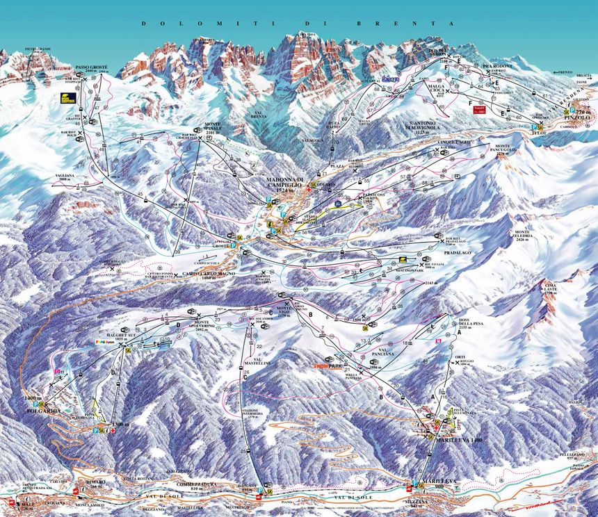Trail Map Madonna di Campiglio