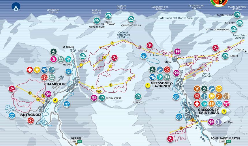 Loipenplan Monterosa Ski
