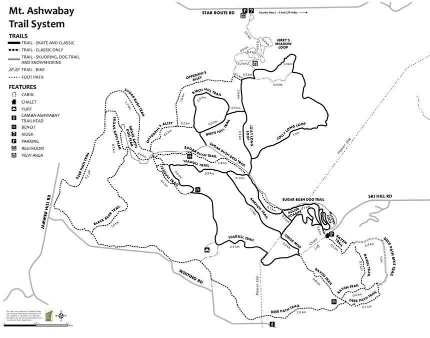 Loipenplan Mount Ashwabay Ski and Recreation Area