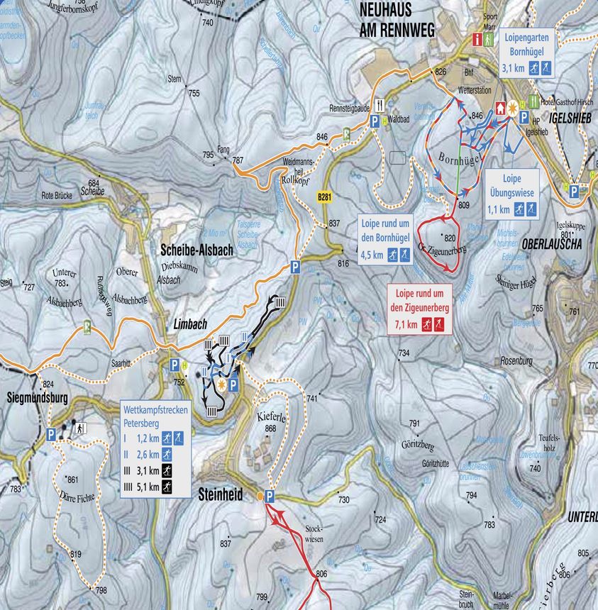Trail Map Neuhaus am Rennweg