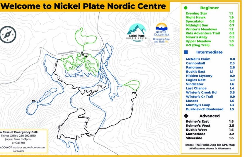 Loipenplan Nickel Plate Nordic Centre