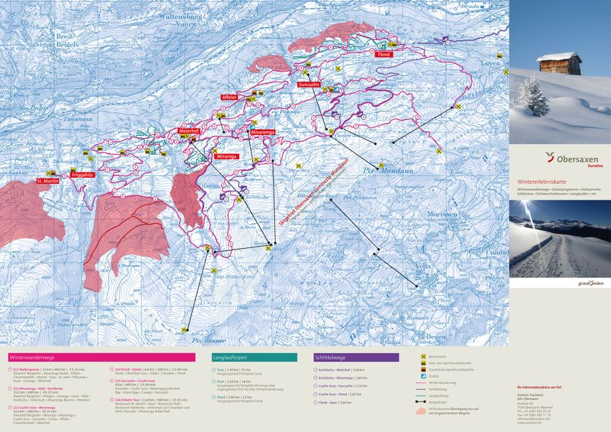 Trail Map Obersaxen Mundaun Val Lumnezia