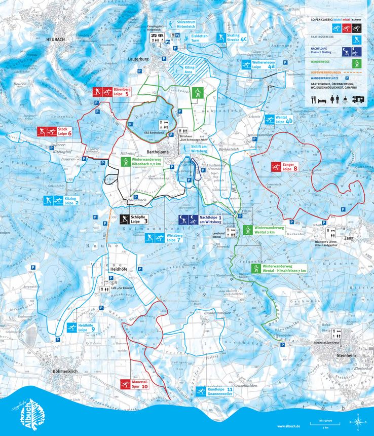 Loipenplan Albuch - Bartholomä