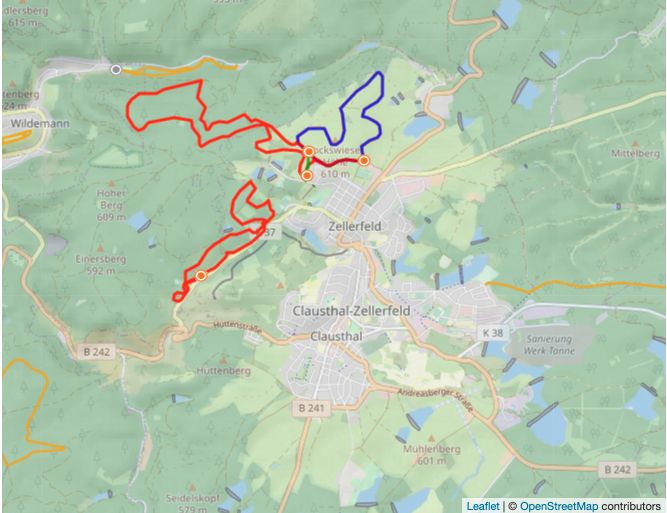 Trail Map Buntenbock Clausthal Zellerfeld