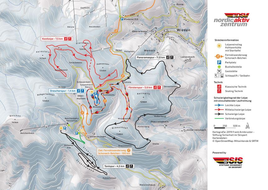 Loipenplan Hohtann-Belchen