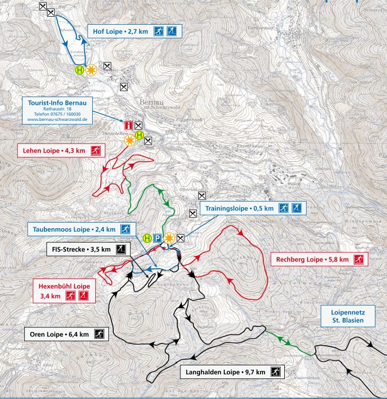 Loipenplan Loipenzentrum Bernau