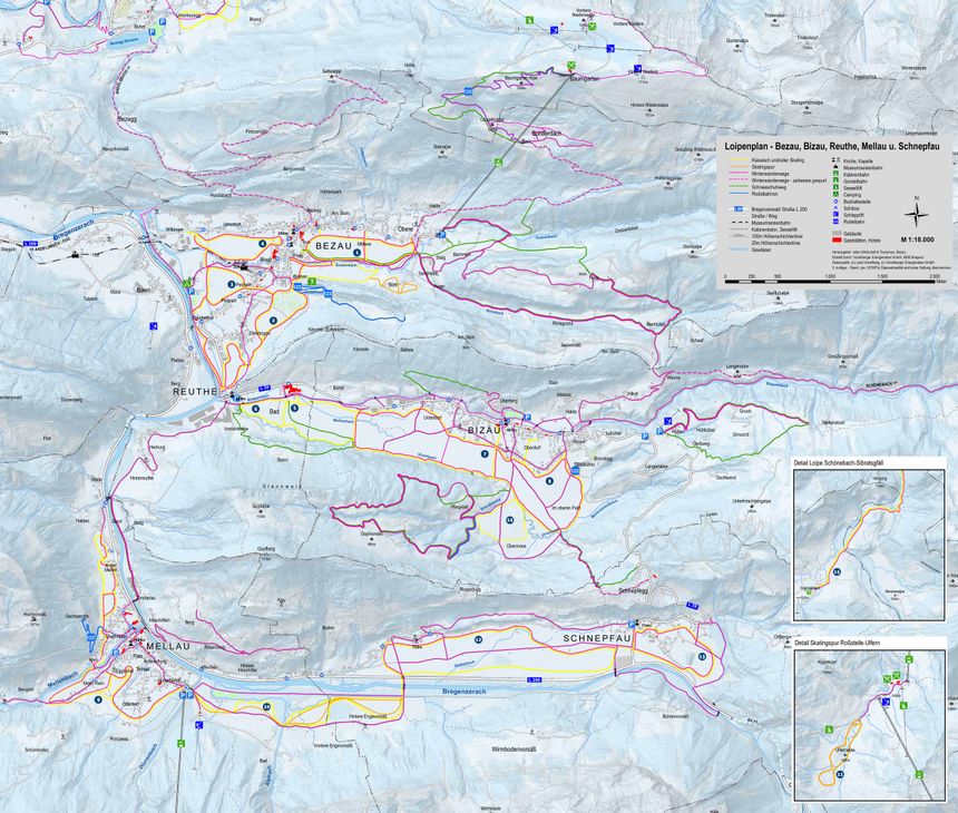 Loipenplan Bezau - Bizau - Reuthe