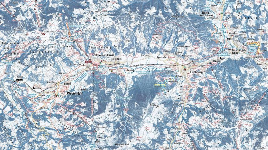 Trail Map Brixen im Thale SkiWelt
