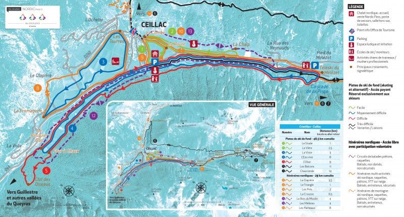 Loipenplan Ceillac - Vallée du Cristillan