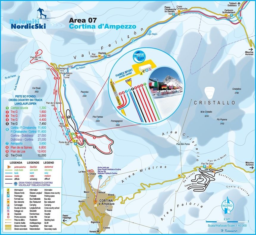 Loipenplan Cortina d'Ampezzo