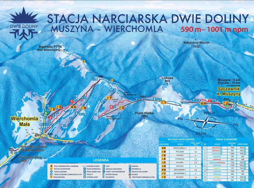 Loipenplan Dwie Doliny Muszyna Wierchomla