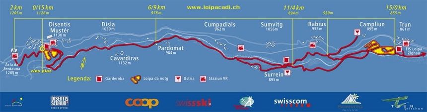 Loipenplan Disentis Sedrun