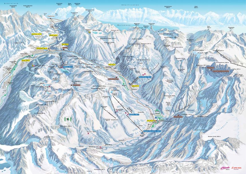 Loipenplan Ferienregion Elm