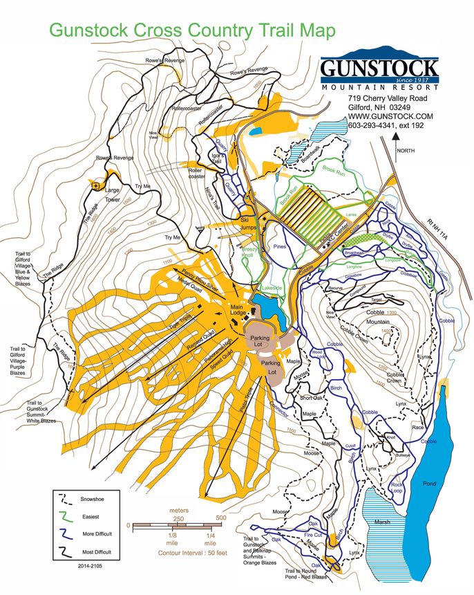 Loipenplan Gunstock Ski Area