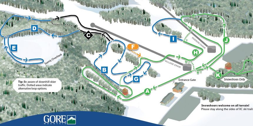 Trail Map Gore Mountain Nordic Center