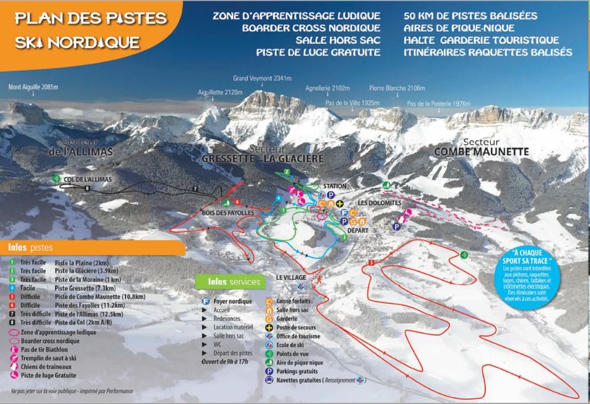 Loipenplan Gresse en Vercors