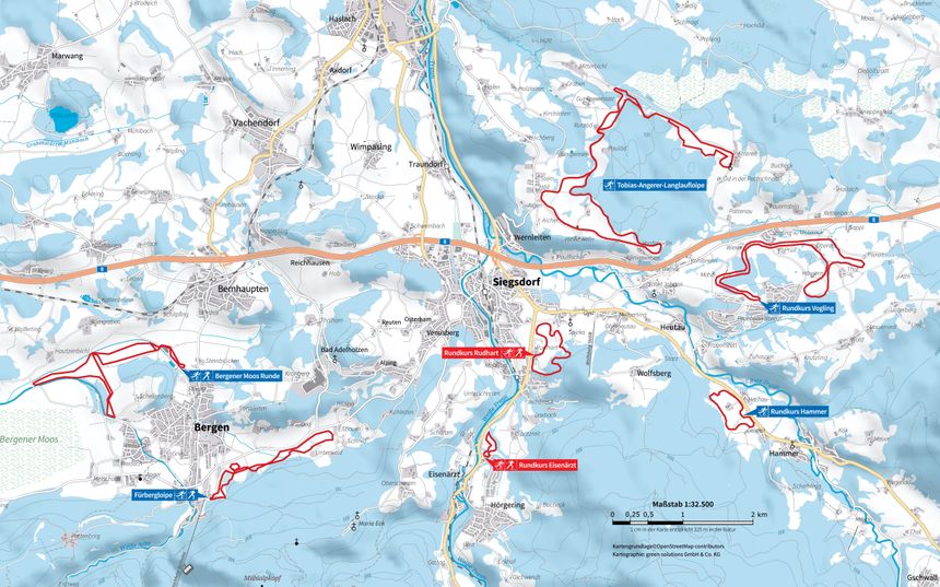 Loipenplan Bergen im Chiemgau