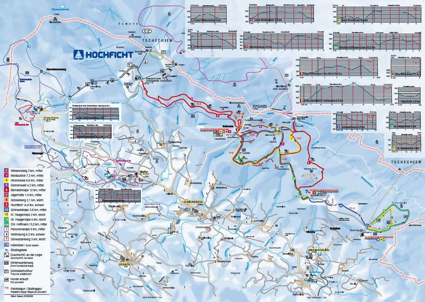 Loipenplan Nordisches Zentrum Böhmerwald - Hochficht