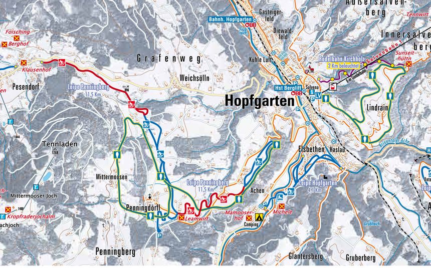 Trail Map Hopfgarten SkiWelt