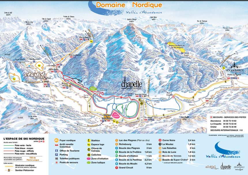 Loipenplan La Chapelle d'Abondance