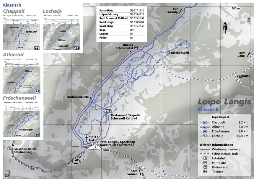 Loipenplan Langis bei Sarnen
